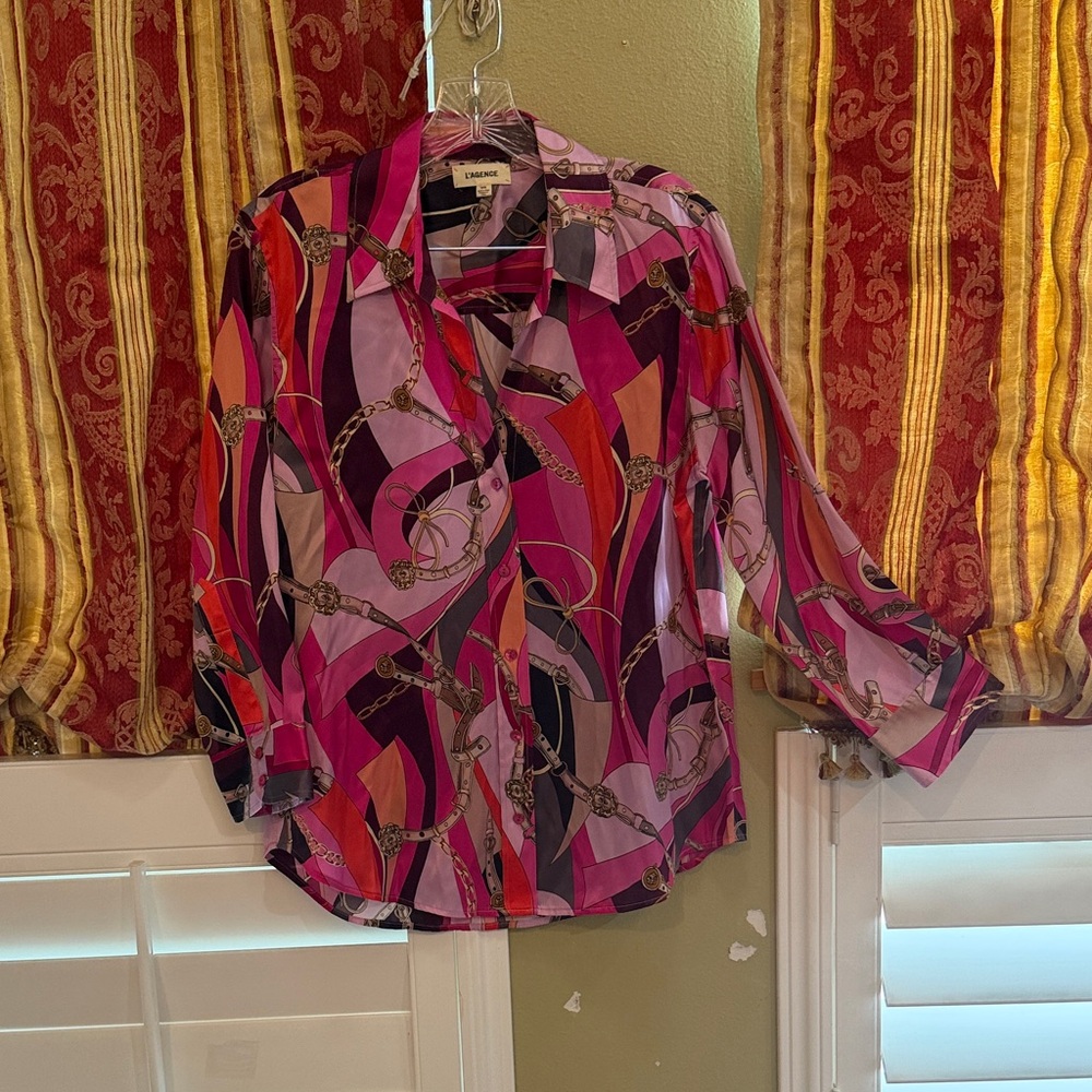 L'AGENCE Multicolor Patterned Blouse - Picture 2 of 7